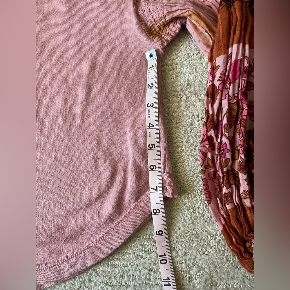 Free People Light Magic Henley Top Pink Cream S - Picture 6 of 9